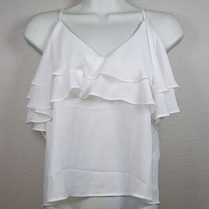 Forever 21 White Ruffle Crop Top
